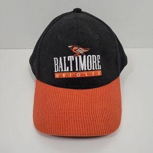 Baltimore Orioles O's Black And Orange Corduroy Adjustable Baseball Hat Cap